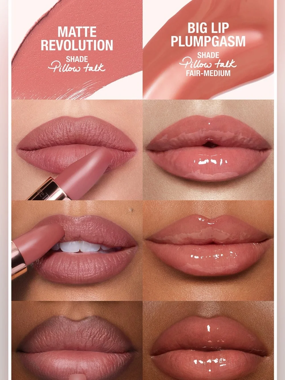 Charlotte Tilbury PILLOW TALK BIG LIP PLUMPGASM KIT w/MATTE💄+PLUMPGASM GLOSS NIB